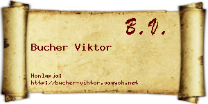 Bucher Viktor névjegykártya